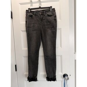 Judy Blue Skinny Jeans Women's 9/29 Gray Wash Raw Hem Stretch